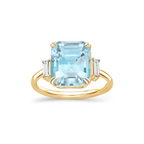 Mae West Aquamarine & Diamond Ring