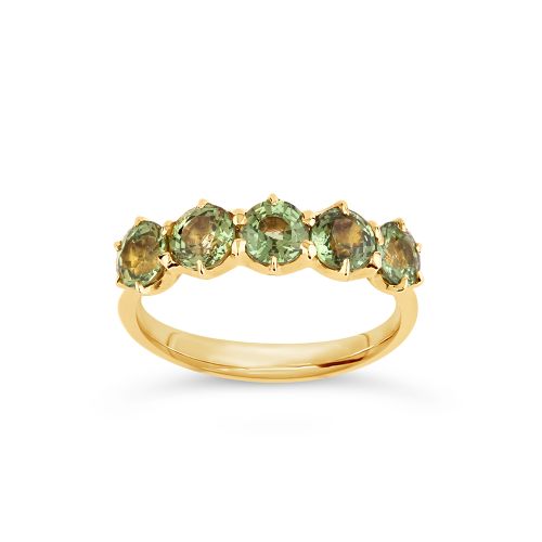 Elyhara 18k Fine Green Sapphire Five Stone Ring