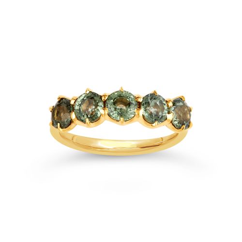 Elyhara 18k Fine Green Sapphire Five Stone Ring