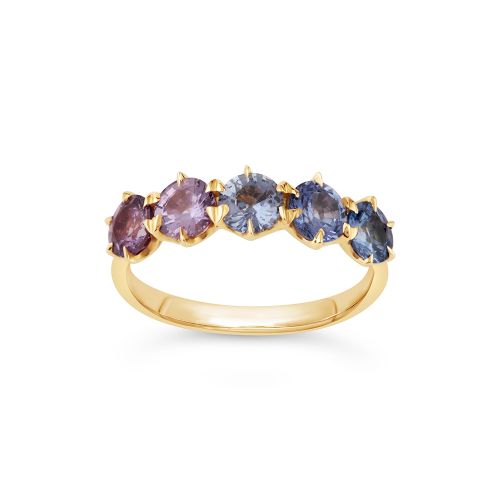 Elyhara 18k Fine Ombré Sapphire Five Stone Ring