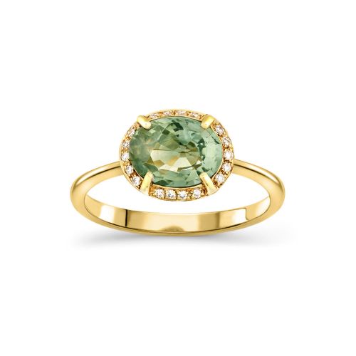 Mia 18k Green Sapphire & Diamond Ring