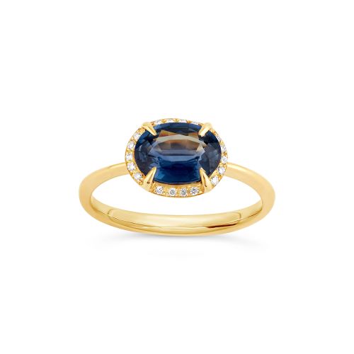 Mia 18k Fine Navy Blue Sapphire & Diamond Ring