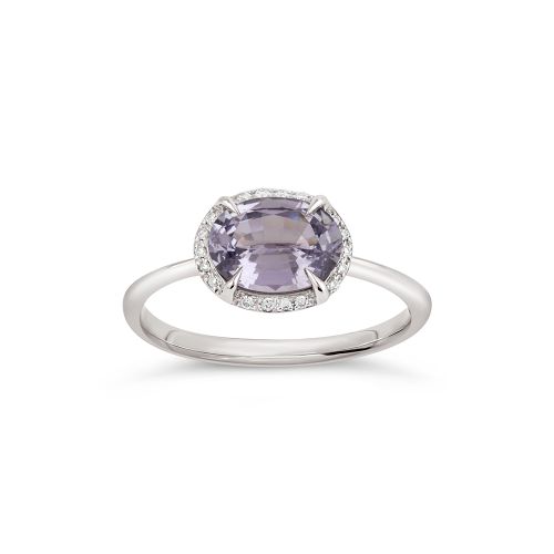 Mia 18k Fine Pale Mauve Sapphire & Diamond Ring