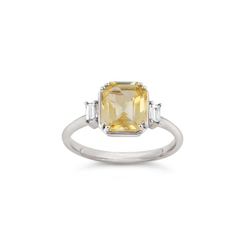 Mini Mae West 18k Gold  Lemon Yellow Sapphire Ring 