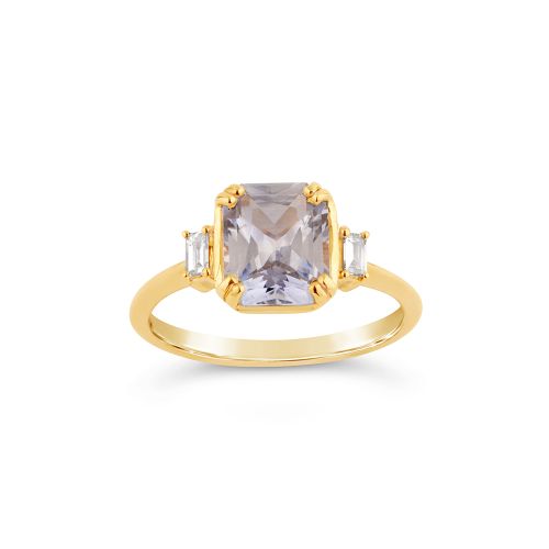 Mini Mae West 18k Fine Periwinkle Blue Sapphire & Diamond Ring