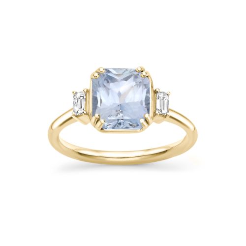 Mini Mae West Blue Sapphire & Diamond Ring 