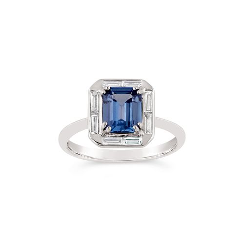 Heni 18k Fine Slate Blue Sapphire & Diamond Ring