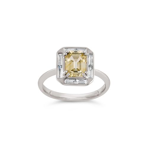 Heni 18K Fine Pale Yellow Sapphire & Diamond Ring