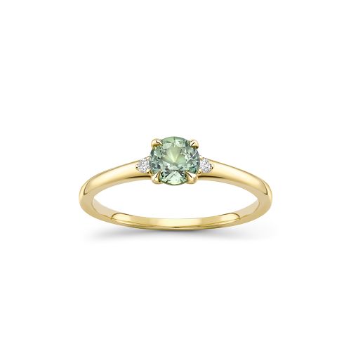  Kassia 18k Fine Green Sapphire & Diamond Ring