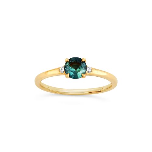 Kassia 18k Fine Green Sapphire & Diamond Ring