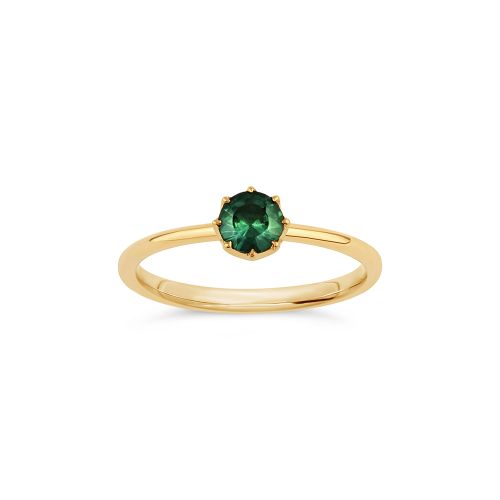 Ellie 18k Gold Solitaire Forest Green Montana Sapphire Ring