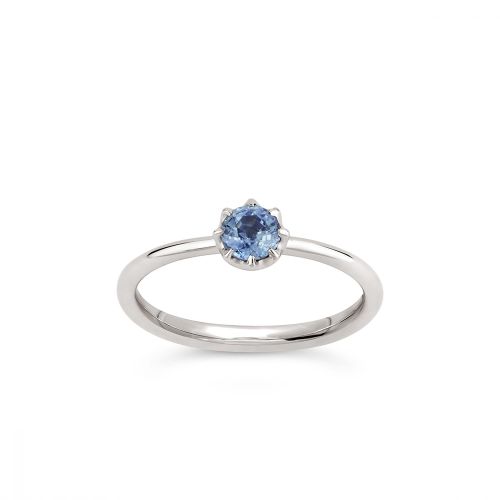 Ellie 18k Fine Cornflower Blue Sapphire Solitaire Ring