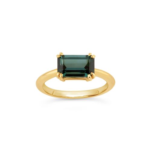 Hollie 18k Gold Fine Vivid Green Tourmaline Ring