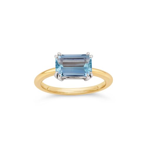 Hollie 18k Gold Fine Aquamarine Ring
