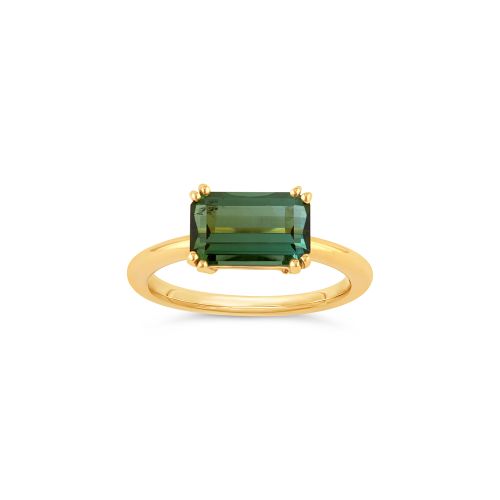 Hollie 18k Fine Green Tourmaline Solitaire Ring