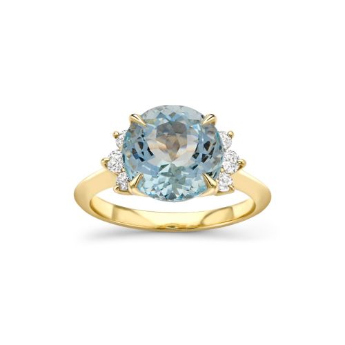 Krista 18k Fine Aquamarine & Diamond Ring