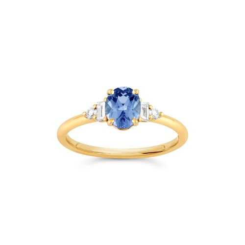 Katie 18k Fine Cornflower Blue Sapphire & Diamond Ring