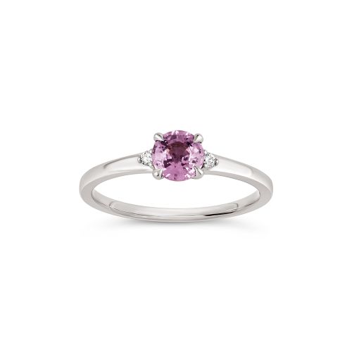 Kassia 18k Fine Light Mauve Sapphire & Diamond Ring