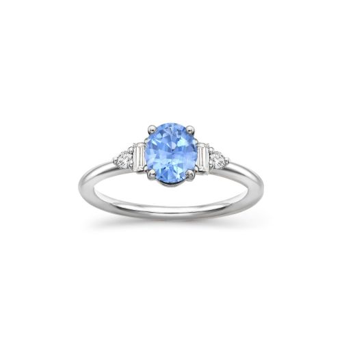 Katie 18k Fine Cornflower Blue Sapphire & Diamond Ring