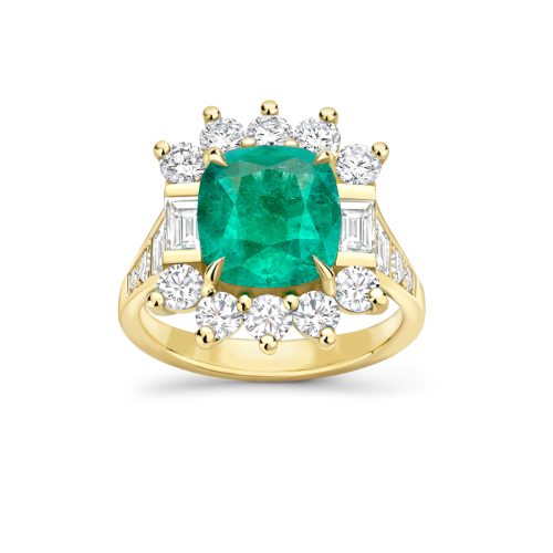 Thea 18k Fine Emerald & Diamond Ring