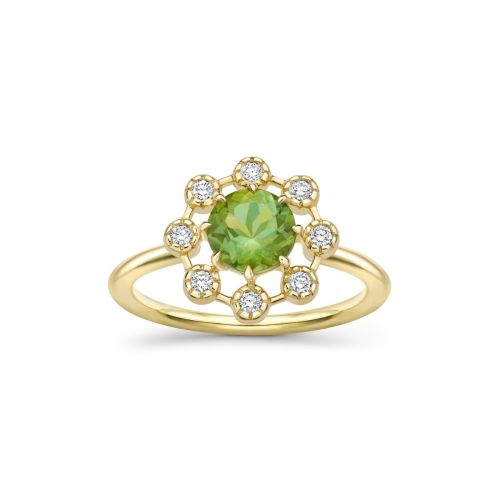 Celandine Green Tourmaline Ring