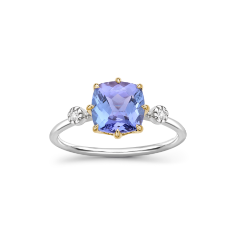 Iris 14k Tanzanite & Created Diamond Ring