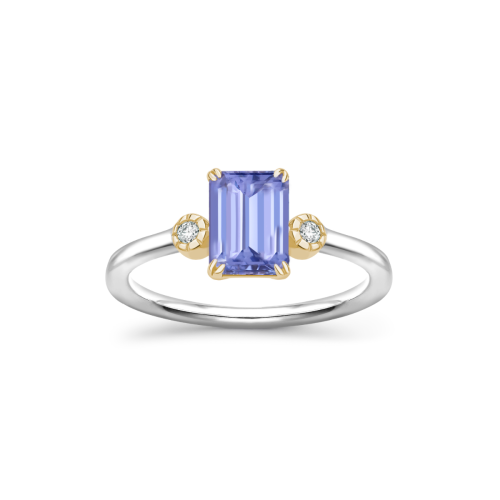 Violet 14k Tanzanite & Created Diamond Ring