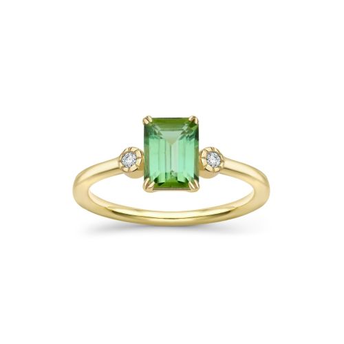 Violet Green Tourmaline Ring