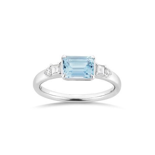 Lena Aquamarine & Diamond Ring 