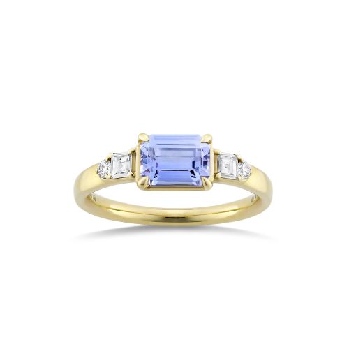 Lena Blue Sapphire & Diamond Ring 