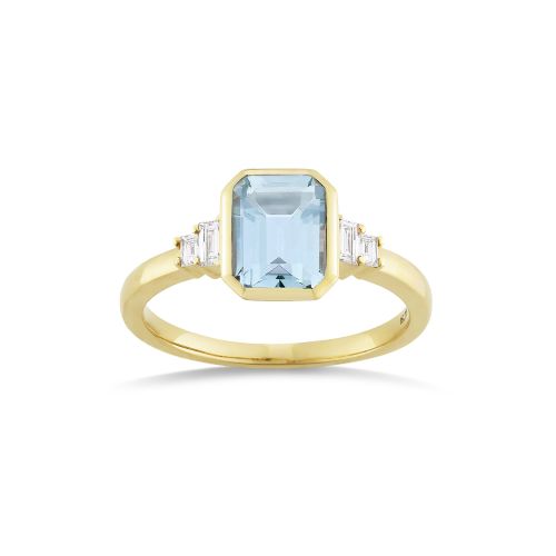 Mila Aquamarine & Diamond Ring 