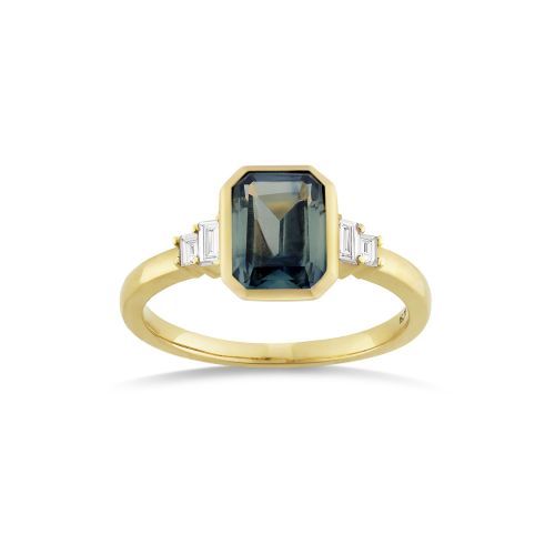 Mila Blue Sapphire & Diamond Ring 