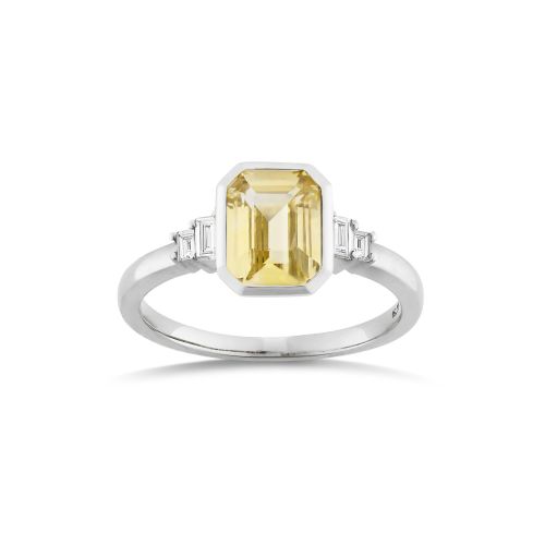 Mila Yellow Sapphire & Diamond Ring 
