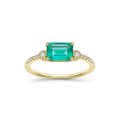 Betony 14k Emerald & Created Diamond Ring