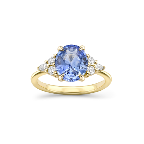 Edie 18k Fine Iris Blue Sapphire & Diamond Ring