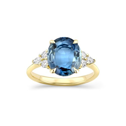 Edie Blue Sapphire & Diamond Ring 