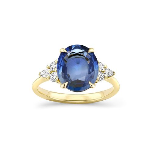 Edie Blue Sapphire & Diamond Ring 