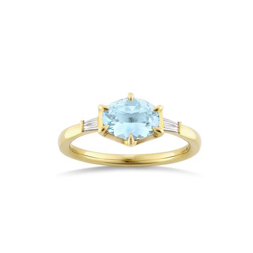 Jenna Aquamarine & Diamond Ring 