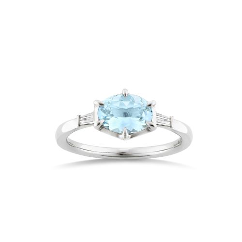 Jenna Aquamarine & Diamond Ring 
