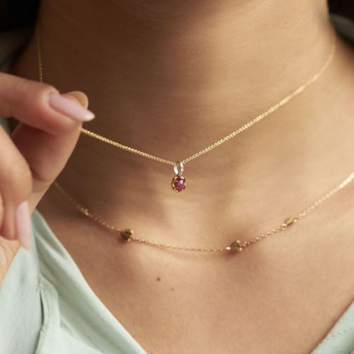 July Ruby Birthstone Pendant
