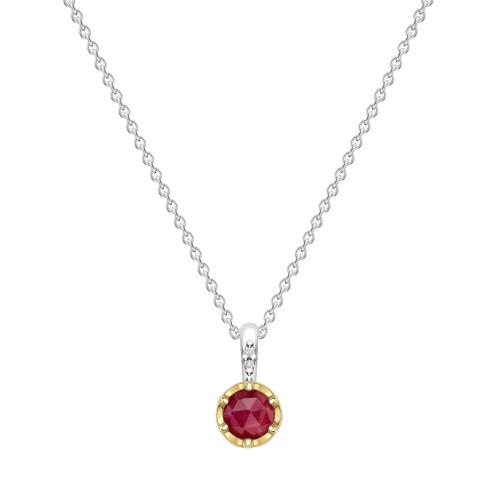 July Ruby Birthstone Pendant