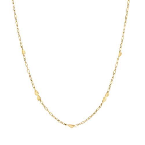 Folded Heart Chain Necklace 