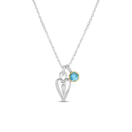 My World Heart & Birthstone Duo Pendant