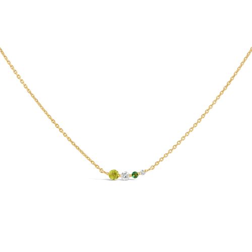 Shuga Gemstone & Created Diamond Tapering Scoop Necklace