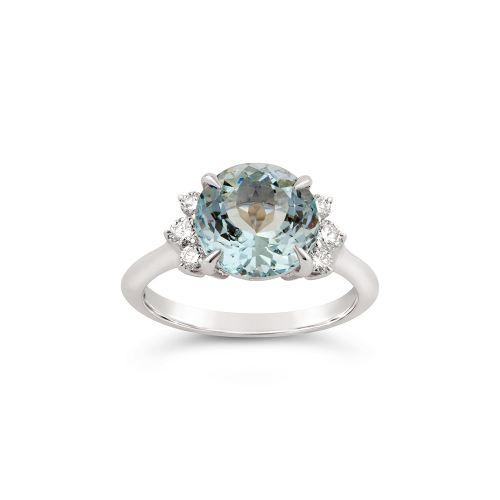 Krista 18k Fine Aquamarine & Diamond Ring