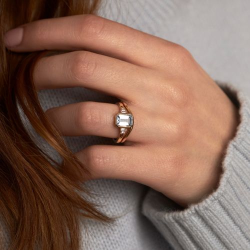 Mila Aquamarine & Diamond Ring 