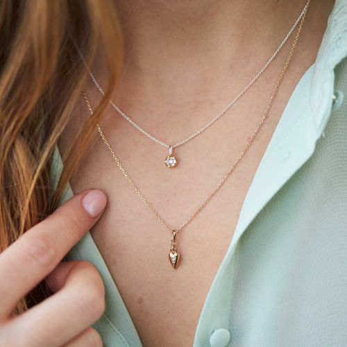 April White Sapphire Birthstone Pendant