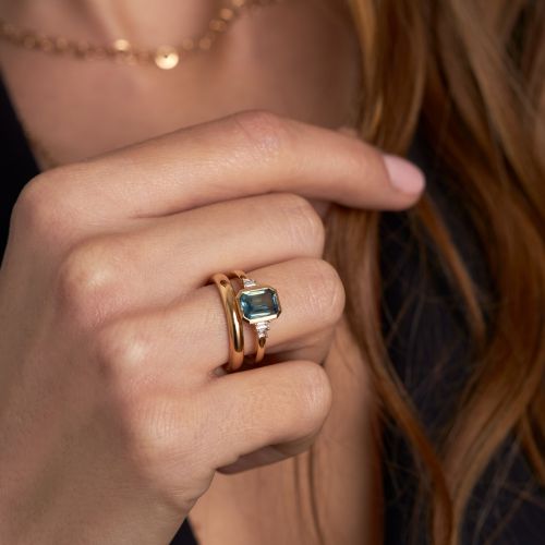 Mila Blue Sapphire & Diamond Ring 