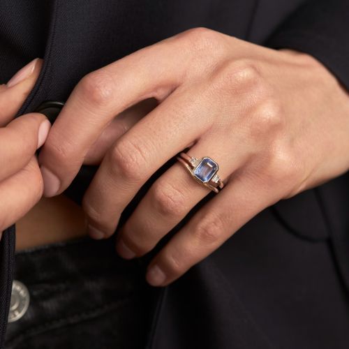 Mila Blue Sapphire & Diamond Ring 
