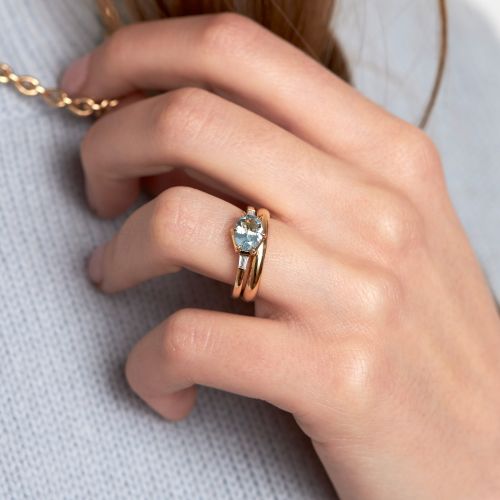 Jenna Aquamarine & Diamond Ring 